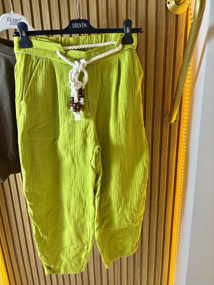 Yeşil Müslin Pantolon