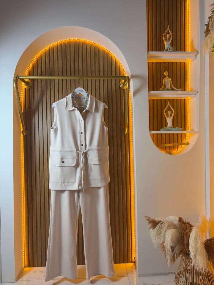 Modal Çıtçıtlı Kadın Yelek Takım