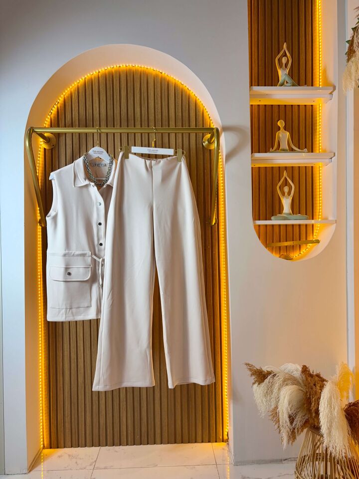 Modal Çıtçıtlı Kadın Yelek Takım