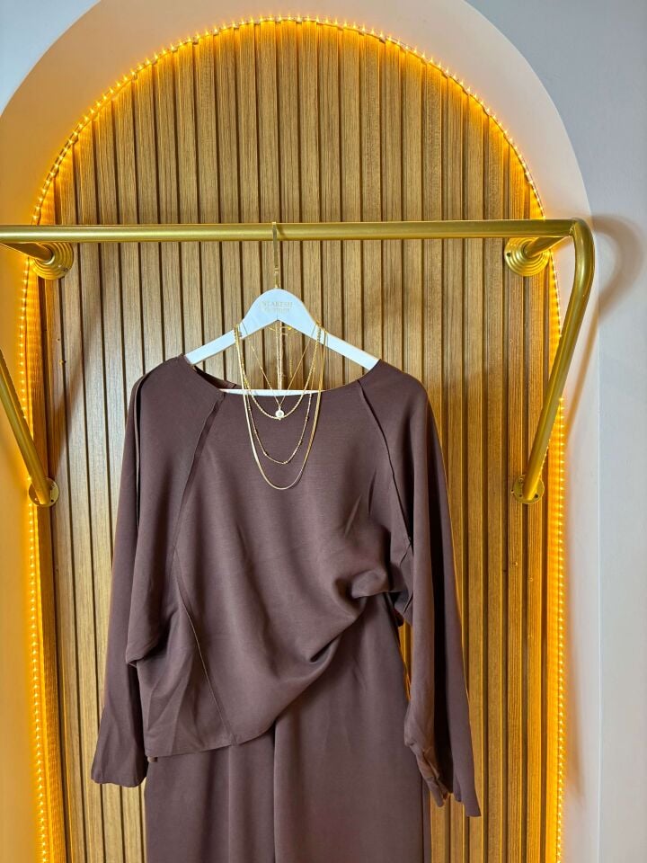 Yeni Sezon Kahverengi Kadın Modal Takım