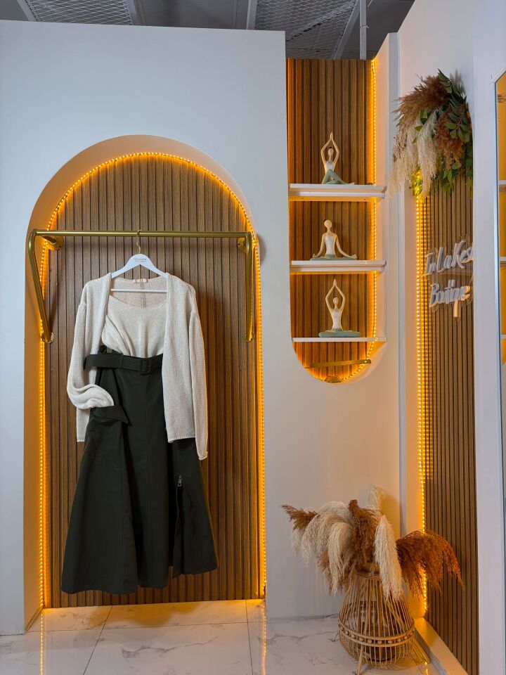 Triko Atletli Krem Hırka İkili Takım