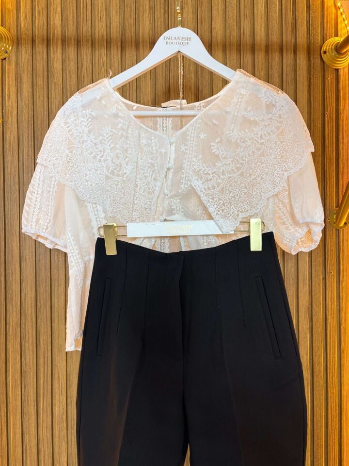 Yüksek Bel Siyah Kumaş Pantolon