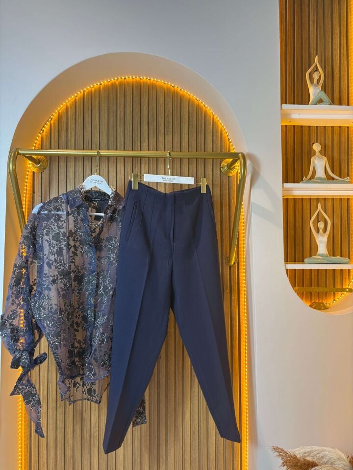 Lacivert Klasik Kesim Kumaş Pantolon