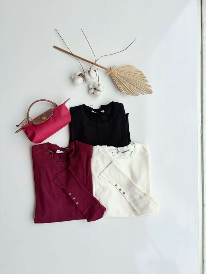 Siyah Bisiklet Yaka İnce Triko Kazak