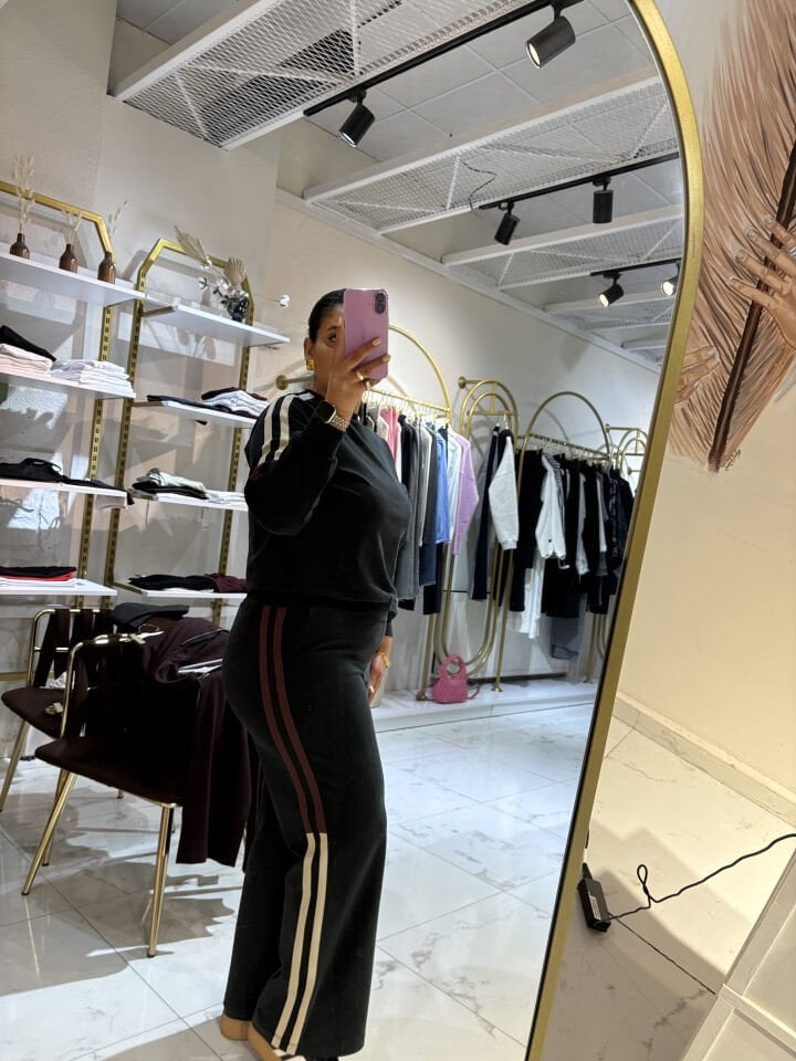 Modal Kumaş Şerit Detaylı Eşofman Takımı