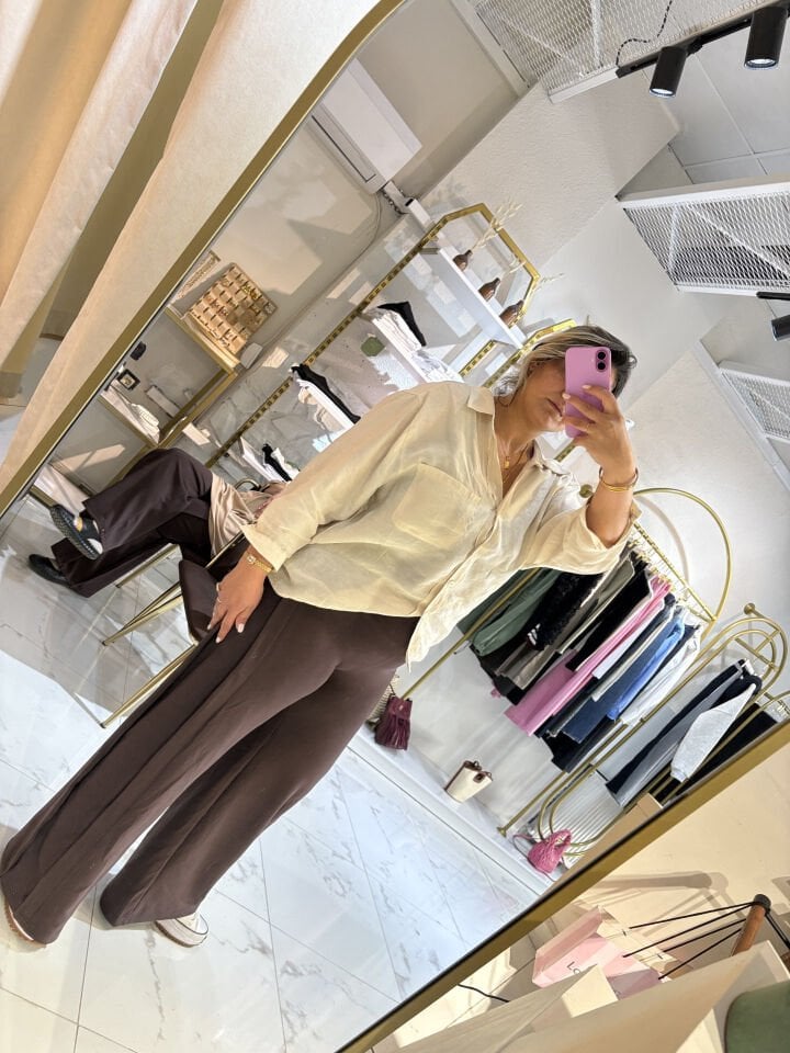 Acı Kahve Geniş Paça Modal Alt Pantalon