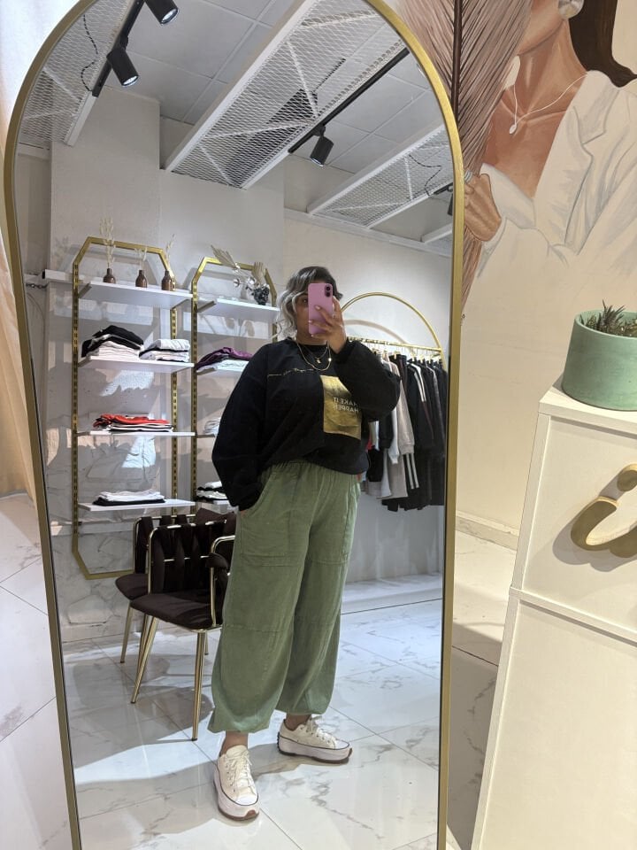 Yeşil Salaş Pantalon