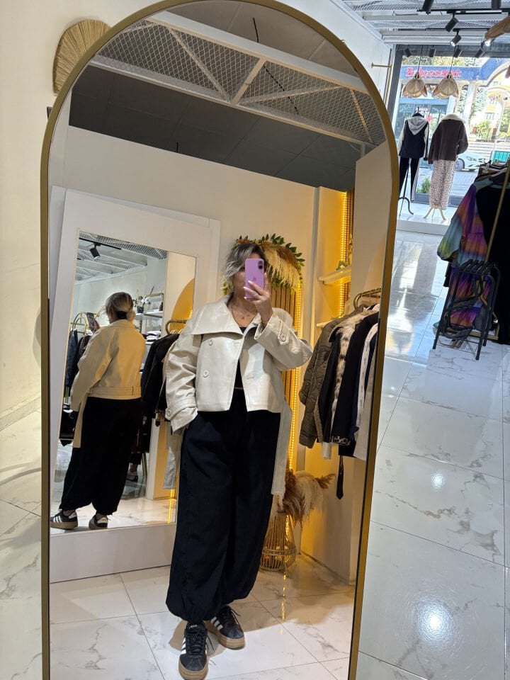 Beli Lastikli Pileli Şalvar Pantolon Siyah