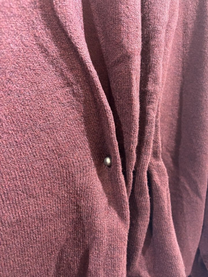 Bordo  Tek Düğmeli Salaş Hırka