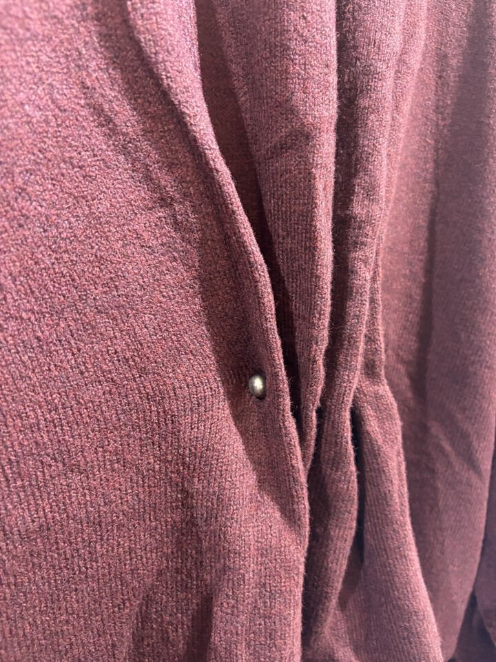 Bordo  Tek Düğmeli Salaş Hırka