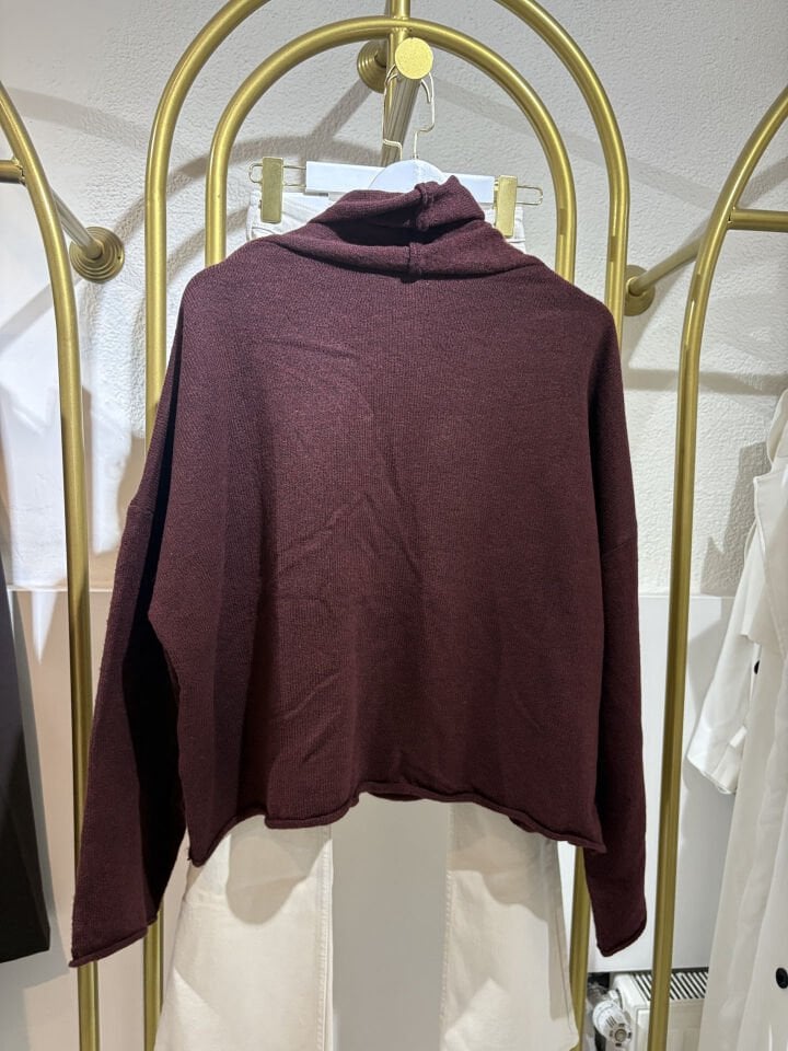 Bordo  Tek Düğmeli Salaş Hırka