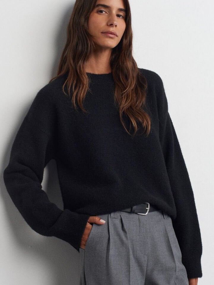 Bisiklet Yaka Yumuşak Dokulu Triko Kazak