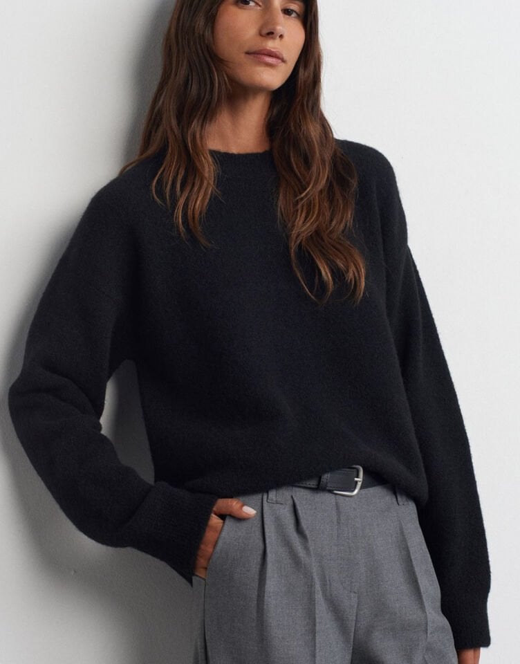 Bisiklet Yaka Yumuşak Dokulu Triko Kazak