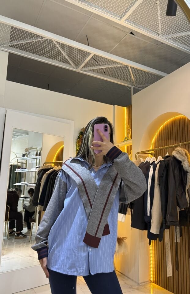 Orjinal Marka Muadili Gömlekli Triko Kazak – Şık ve Modern Kombin Parçası