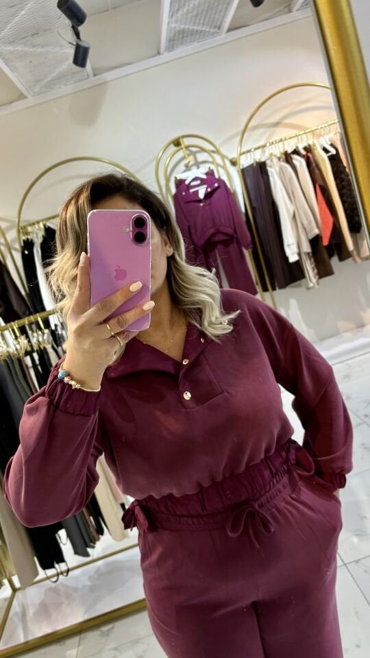 Bordo Şık Rahat Takım – Yeni Sezon Salaş İkili Takım