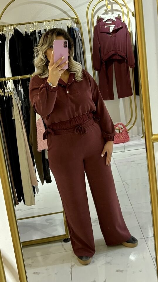 Bordo Şık Rahat Takım – Yeni Sezon Salaş İkili Takım