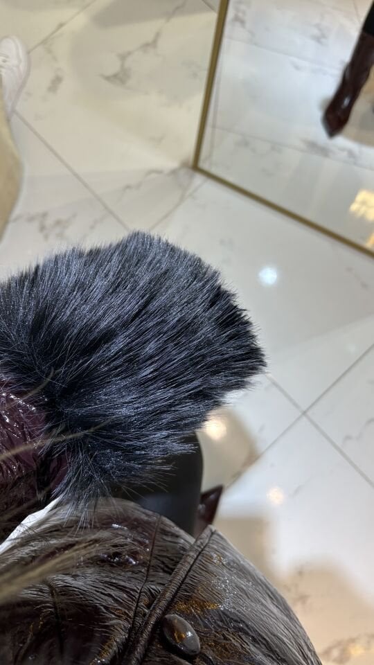 Mürdüm Şıklığı Kürk Detaylı Deri Mont