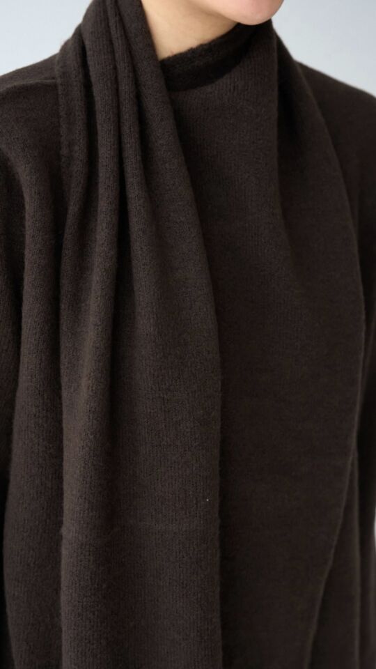 Şallı Yumuşak Doku Oversize Knit Kazak – Kışlık Triko