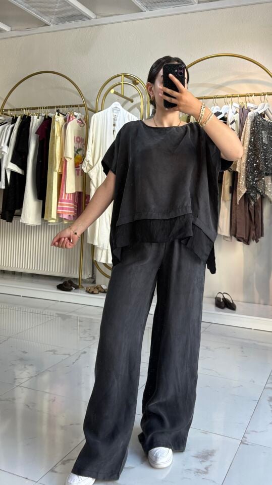 SİYAH BLUZ PANTOLON TAKIM